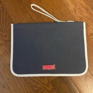 Kate Spade Blue and White Canvas Wristlet - NEW